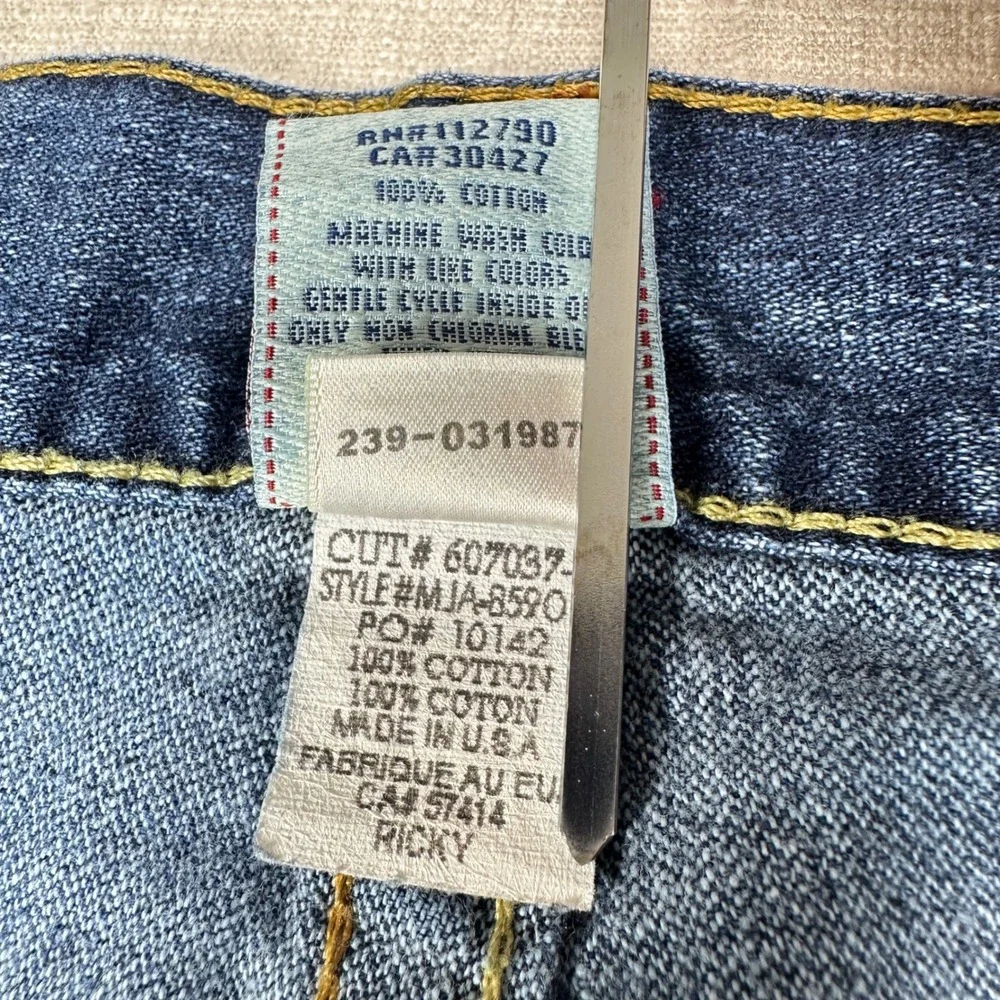 True Religion Ricky Jeans Mens 44 Blue Straight Leg Med Wash Horseshoe Made USA